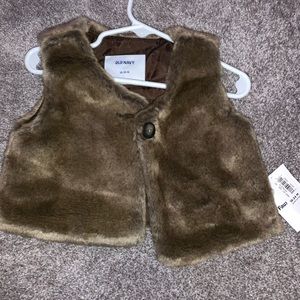 Faux fur baby vest